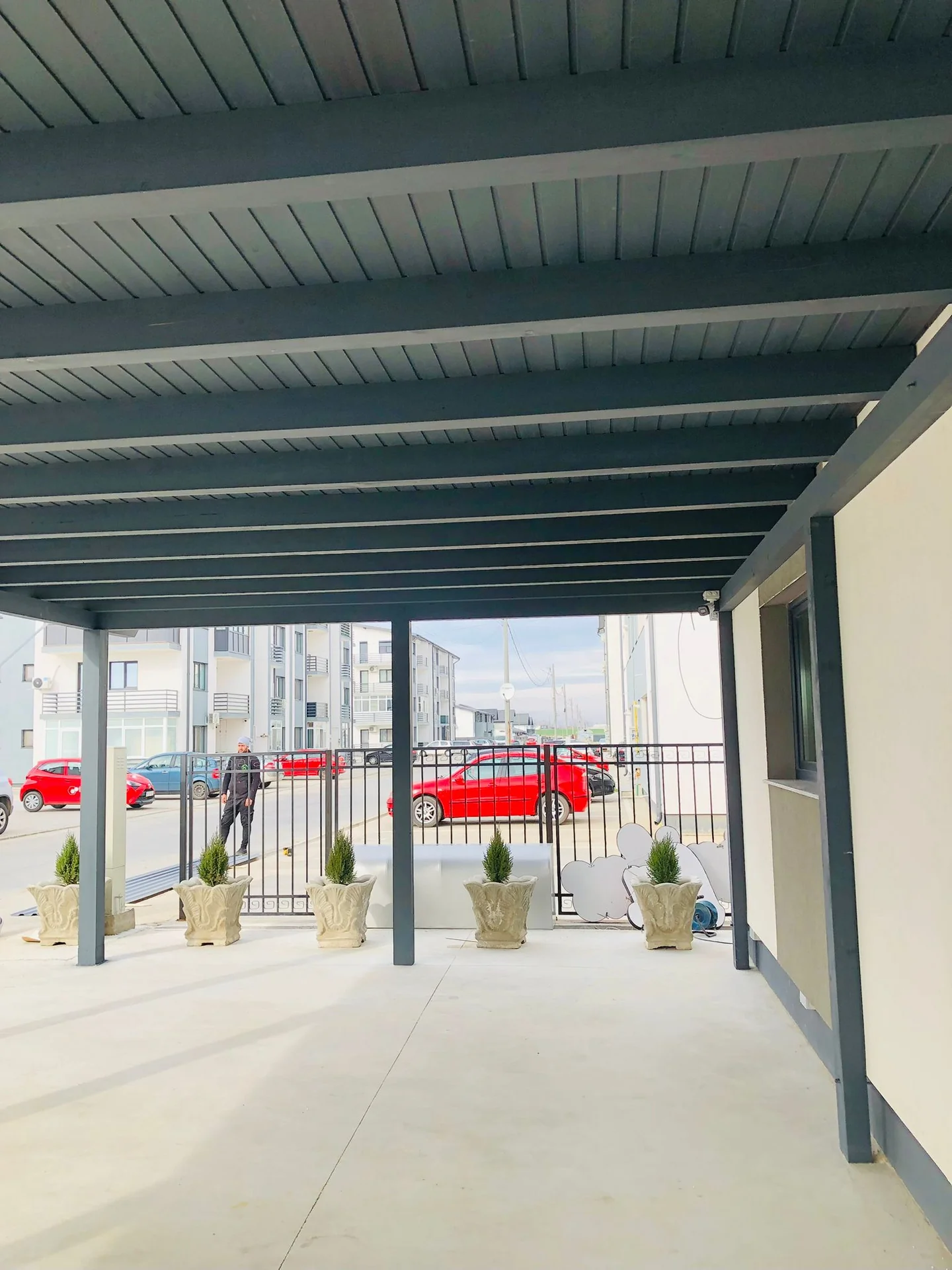 Terasă cu balustradă